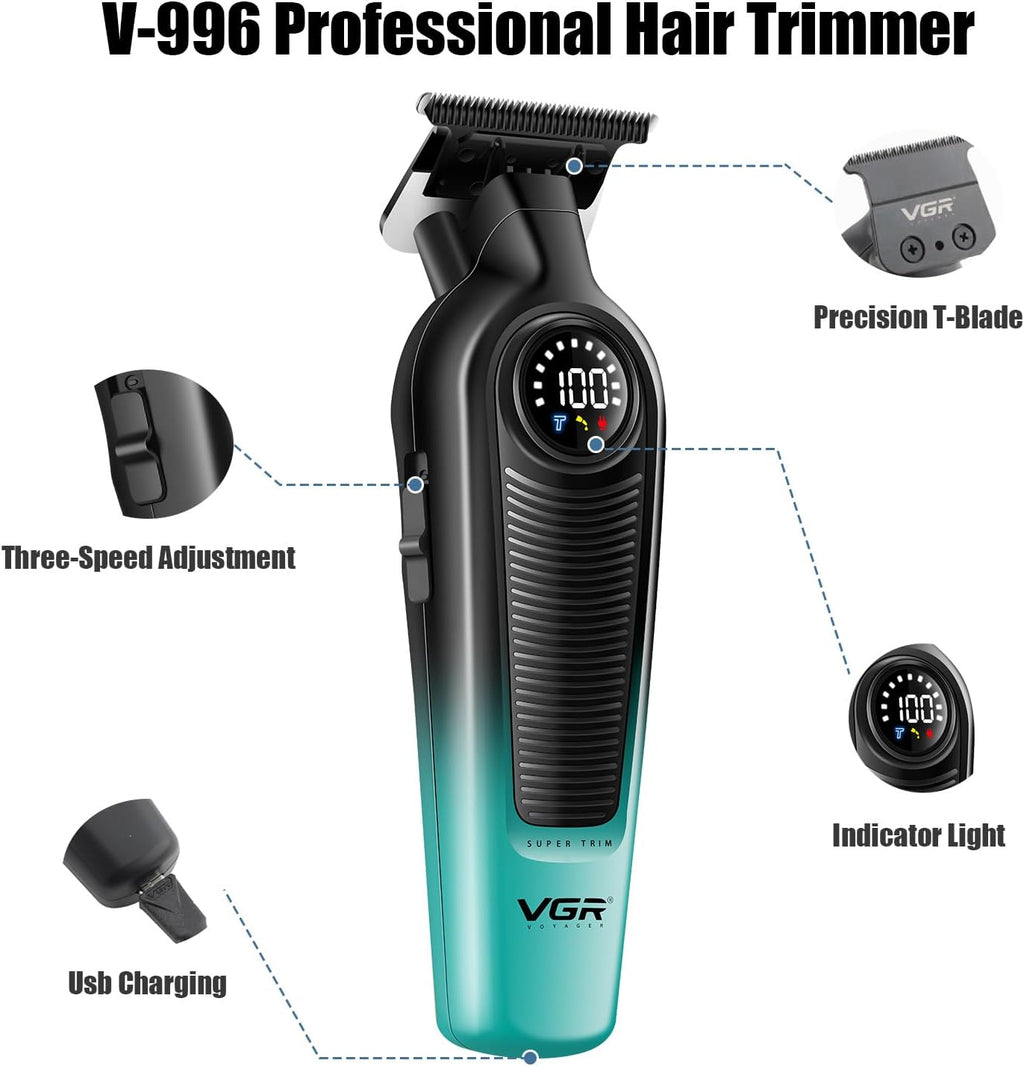 VGR 996 Cordless Hair Trimmer for Men with T-Blade