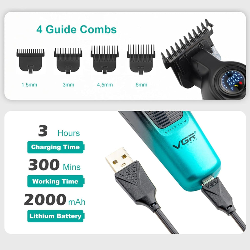 VGR 996 Cordless Hair Trimmer for Men with T-Blade