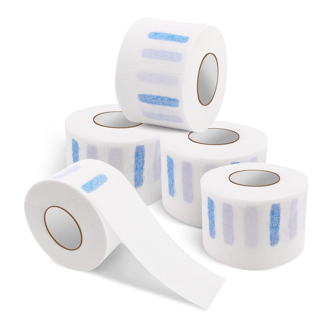 5 Rolls Disposable Barber Paper Neck Strips Barber Accessories, Professional Barber Supplies Stretchy Paper Neck Strips for Salon Haircut Styling