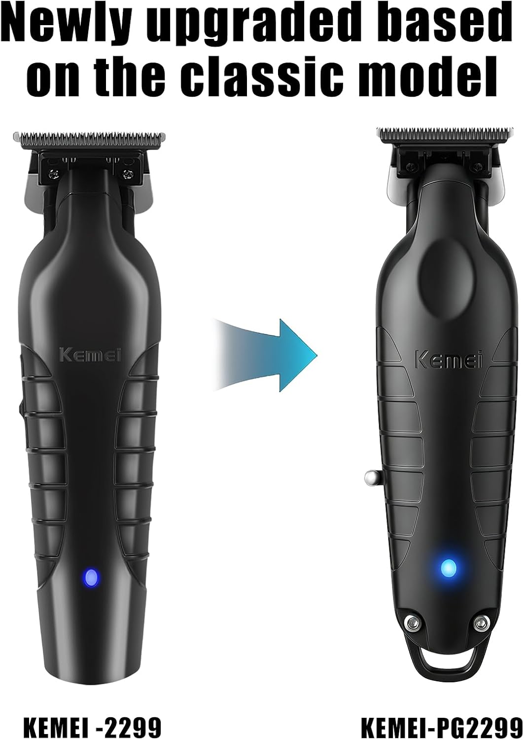 KEMEI PG2299 Hair Trimmer for Men Zero Gapped Hair Clippers for Barbers | Professional Beard Trimmer for Men, Cordless, 7000 RPM