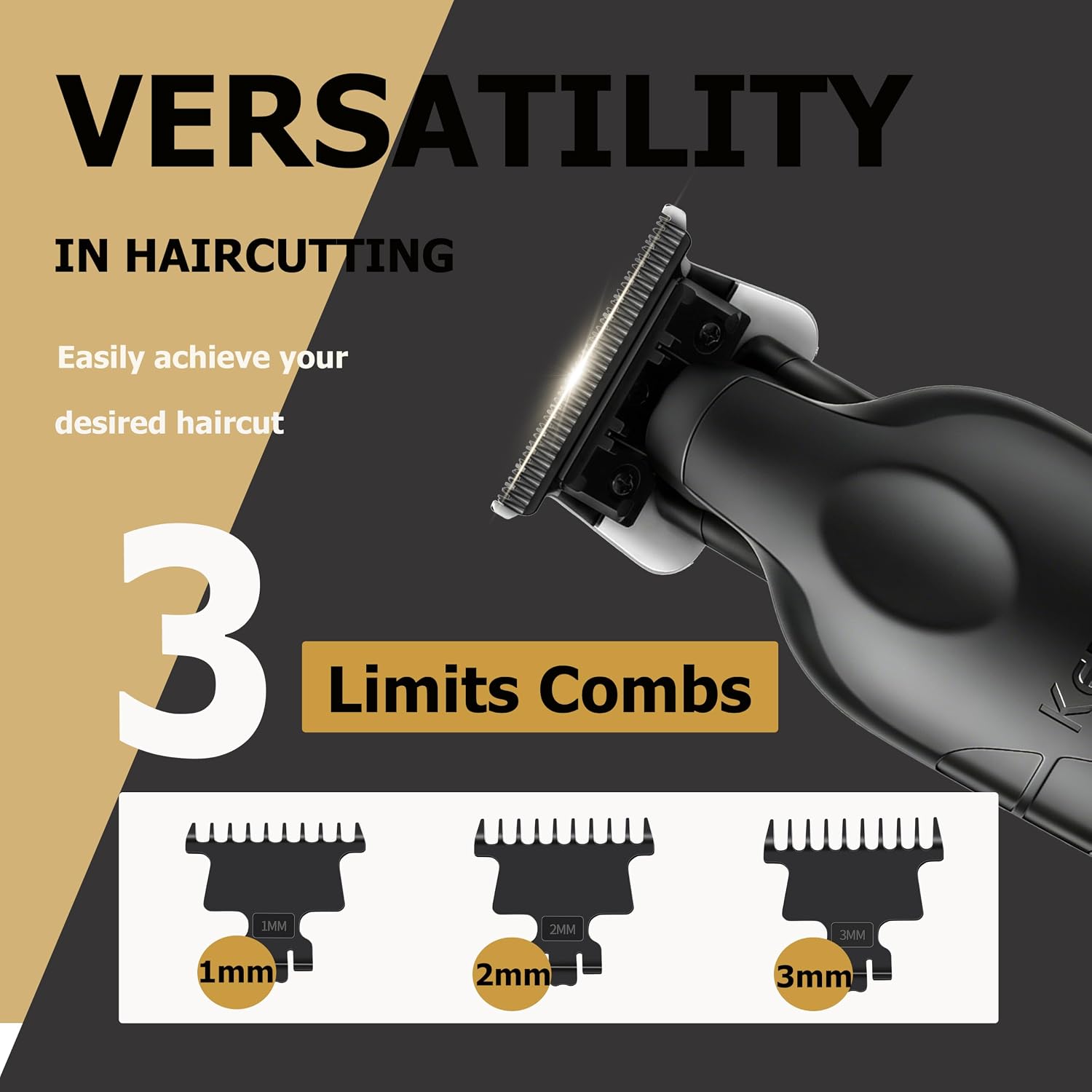 KEMEI PG2299 Hair Trimmer for Men Zero Gapped Hair Clippers for Barbers | Professional Beard Trimmer for Men, Cordless, 7000 RPM