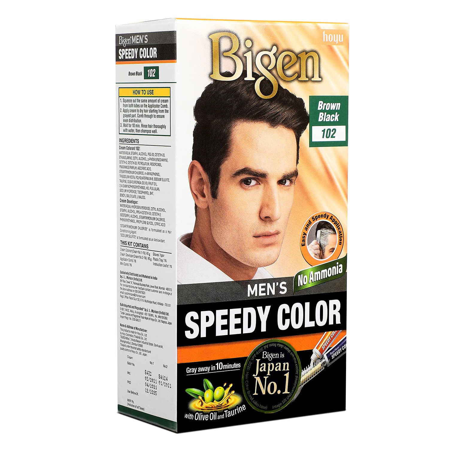 Bigen Men's Speedy Color, Brownish Black 102