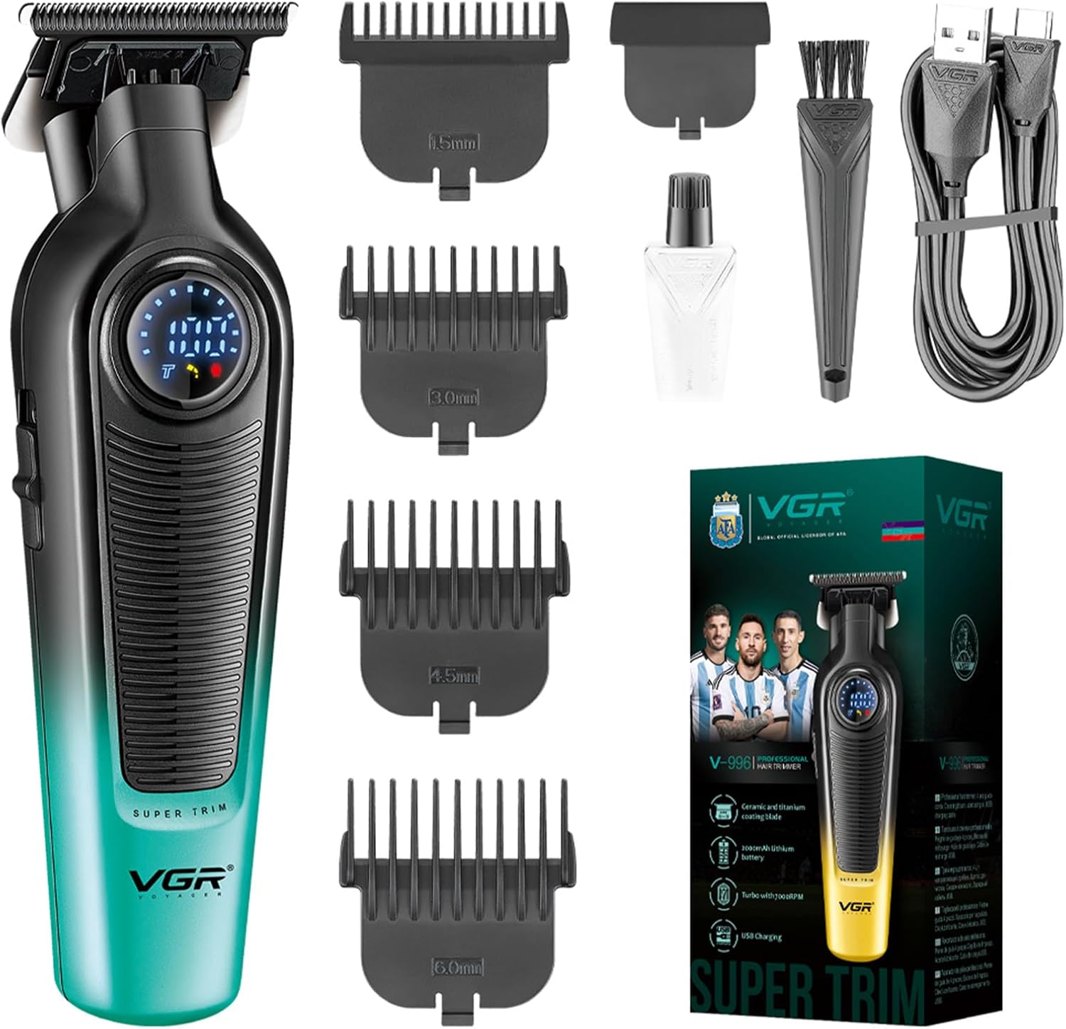 VGR 996 Cordless Hair Trimmer for Men with T-Blade