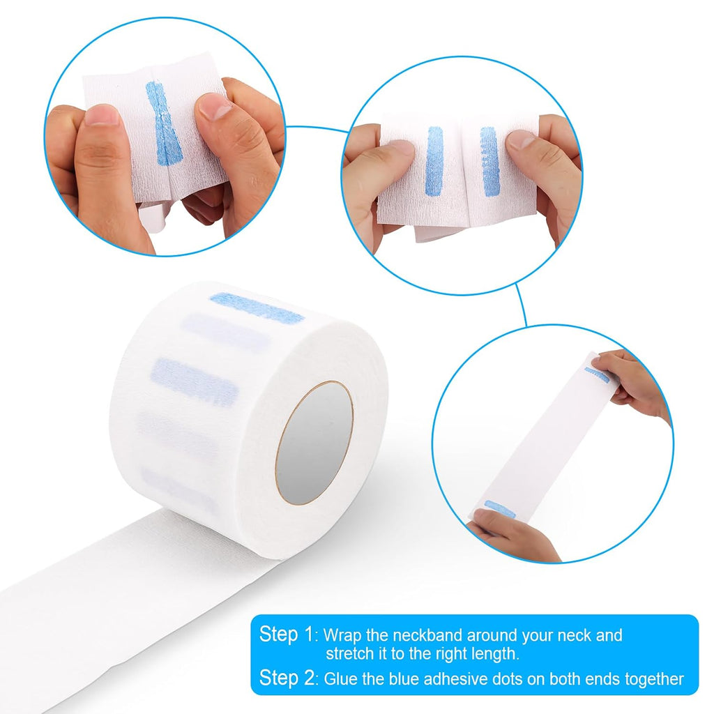5 Rolls Disposable Barber Paper Neck Strips Barber Accessories, Professional Barber Supplies Stretchy Paper Neck Strips for Salon Haircut Styling