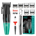 VGR 003 Professional Hair Clippers for Men with Clipper Trimmer Set, Green | 9000 RPM; 250min runtime; LED display; 6 comb; lubricating oil; blade...